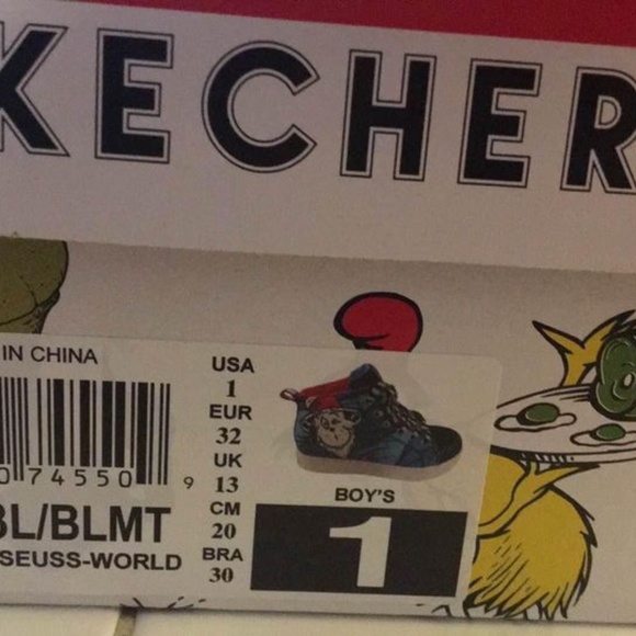 BRAND NEW youth boy girl Skechers dr Seuss world shoes size 1Y - Picture 10 of 10